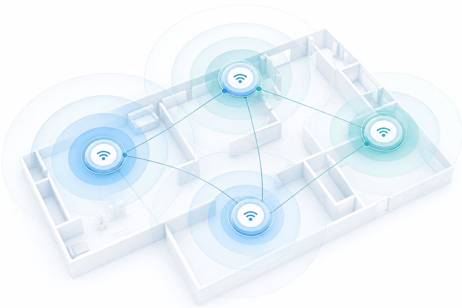 Beispielgrafik: WLAN/Mesh Optimierung